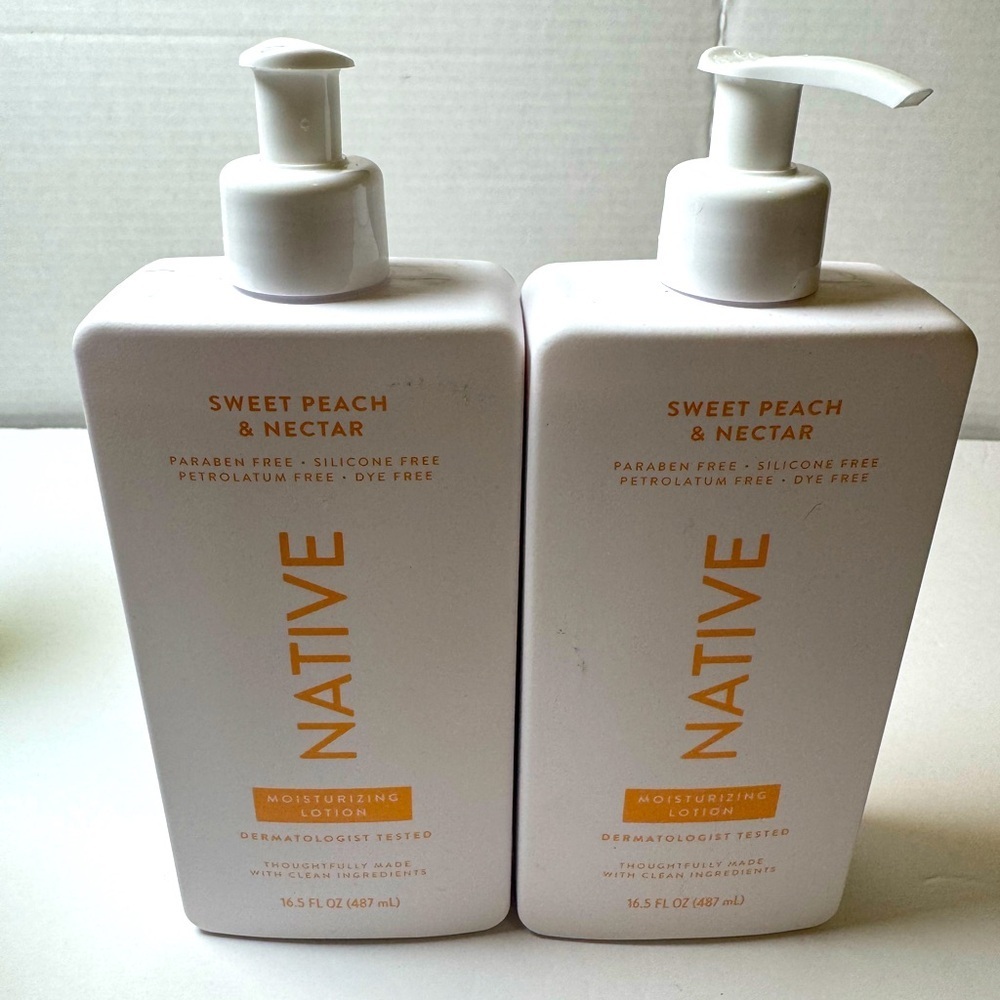 2 Native Moisturizing Hand & Body Lotion, Sweet Peach & Nectar